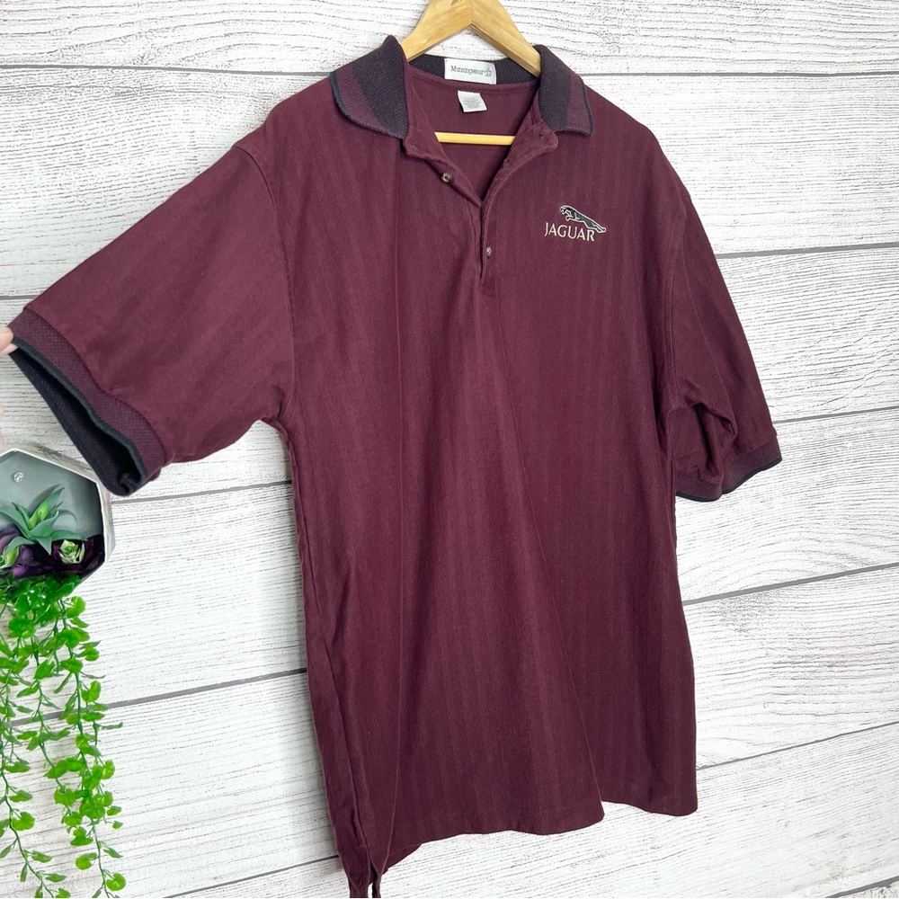 Vintage Jaguar Men's Burgundy Polo Shirt Size XL - Picture 4 of 7